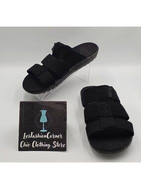 Dr. Martens Womens Black Triple-Strap Slide Lightweight Sandals Sz 10 Men 9 3835